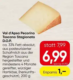 Spar Val d'Apsa Pecorino Toscano Stagionato D.O.P. Angebot