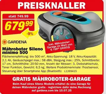 Bauring Mähroboter sileno minimo 500 Angebot