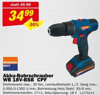 Bauring Akku-bohrschrauber wb 18v-bsb cpf Angebot