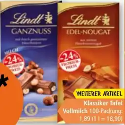 Norma Lindt Klassiker Tafel Angebot