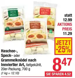 Maximarkt Haschee-, Speck- oder Grammelknödel nach Innviertler Art Angebot