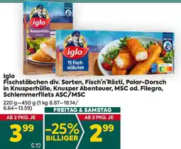 Billa Fischstäbchen div. Sorten, Fisch'n'Rösti, Polar-Dorsch in Knusperhülle, Knusper Abenteuer, MSC Angebot