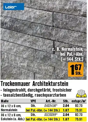 Hornbach Trockenmauer Architekturstein Angebot