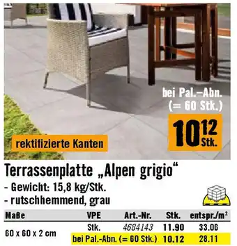 Hornbach Terrassenplatte „Alpen grigio Angebot