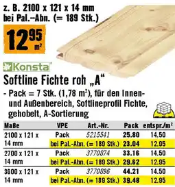 Hornbach Softline Fichte roh „A Angebot