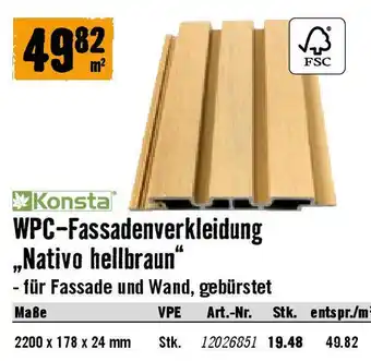 Hornbach WPC-Fassadenverkleidung „Nativo hellbraun Angebot