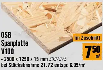 Hornbach OSB Spanplatte V100 Angebot