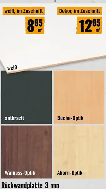 Hornbach Rückwandplatte 3 mm Angebot