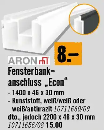 Hornbach Fensterbank- anschluss „Econ Angebot