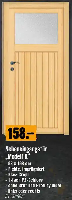 Hornbach Nebeneingangstür „Modell K Angebot