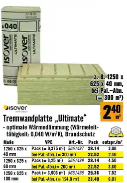 Hornbach Trennwandplatte „Ultimate Angebot