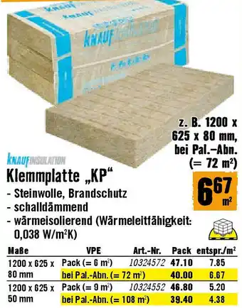 Hornbach Klemmplatte „KP Angebot