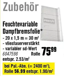 Hornbach Feuchtevariable Dampfbremsfolie Angebot