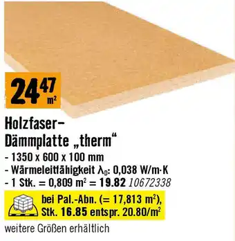 Hornbach Holzfaser- Dämmplatte „therm Angebot