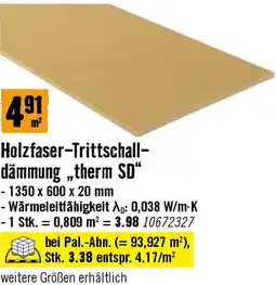 Hornbach Holzfaser-Trittschall- dämmung „therm SD Angebot