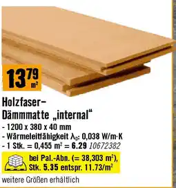 Hornbach Holzfaser- Dämmmatte „internal Angebot