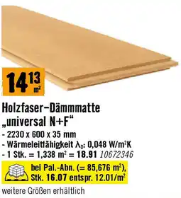 Hornbach Holzfaser-Dämmmatte „universal N+F Angebot