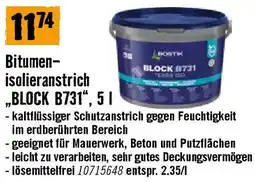 Hornbach Bitumen- isolieranstrich BLOCK B731 Angebot