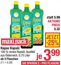 Maximarkt Rapso Rapsöl Angebot