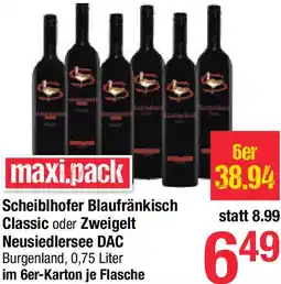 Maximarkt Scheiblhofer Blaufränkisch Classic oder Zweigelt Neusiedlersee DAC Angebot