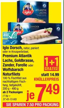 Maximarkt Dorsch Premium Atlantik Lachs, Goldbrasse, Zander, Forelle oder Wolfsbarsch Naturfilets Angebot