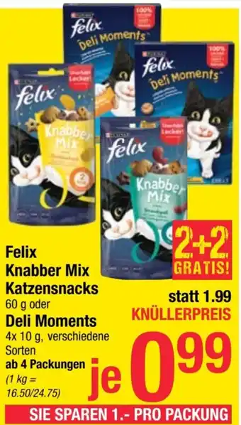 Maximarkt Knabber Mix Katzensnacks oder Deli Moments Angebot