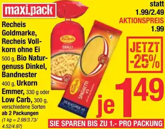 Maximarkt Voll- korn ohne Ei , Bio Natur- genuss Dinkel, Bandnester Angebot