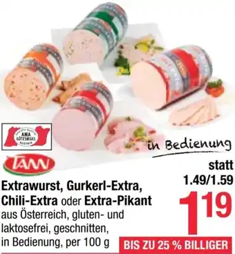 Maximarkt Extrawurst, Gurkerl-Extra, Chili-Extra oder Extra-Pikant Angebot