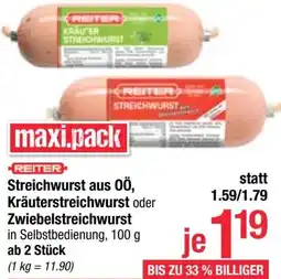 Maximarkt Streichwurst aus OÖ, Kräuterstreichwurst oder Zwiebelstreichwurst Angebot