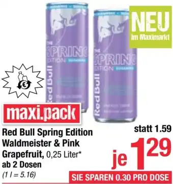 Maximarkt Red Bull Spring Edition Waldmeister & Pink Grapefruit Angebot