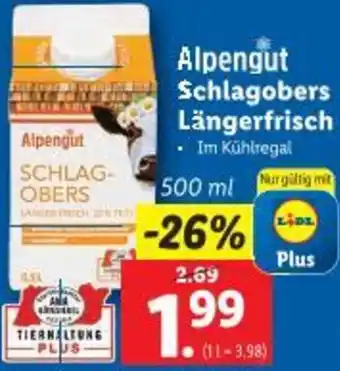 Lidl Schlagobers Längerfrisch Angebot