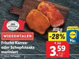 Lidl Frische Karree- oder Schopfsteaks mariniert Angebot