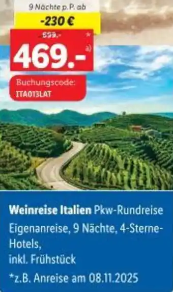 Lidl Weinreise Italien Angebot