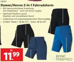 Lidl Damen/Herren 2-in-1 Fahrradshorts Angebot