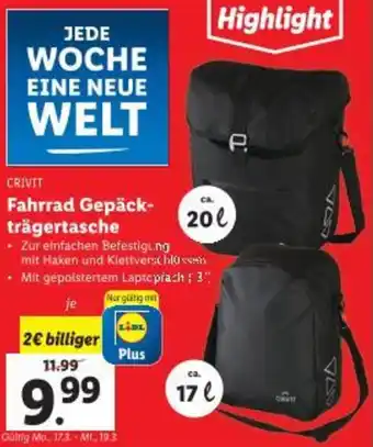 Lidl Fahrrad Gepäck- trägertasche Angebot