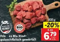 Lidl Frisches Blo Rind- gulaschfleisch gewürfelt Angebot