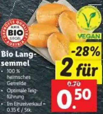 Lidl Bio Lang semmel Angebot