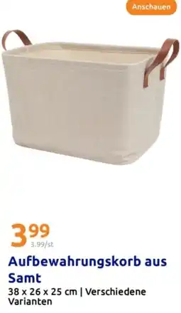Action Aufbewahrungskorb aus Samt Angebot