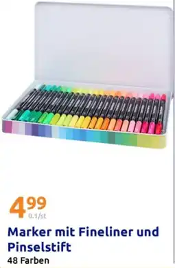 Action Marker mit Fineliner und Pinselstift Angebot