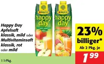 Nah&Frisch Happy Day Apfelsaft klassik, mild oder Multivitaminsaft klassik, rot oder mild Angebot