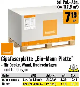 Hornbach Gipsfaserplatte Ein-Mann Platte Angebot