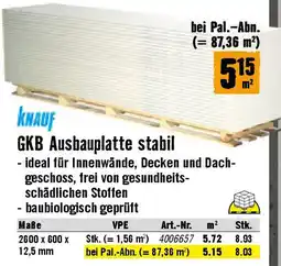 Hornbach GKB Ausbauplatte stabil Angebot