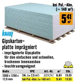 Hornbach Gipskarton- platte imprägniert Angebot