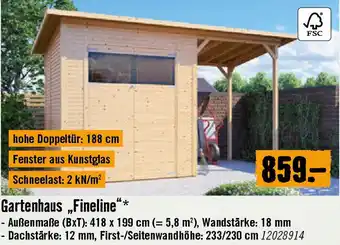 Hornbach Gartenhaus Fineline Angebot