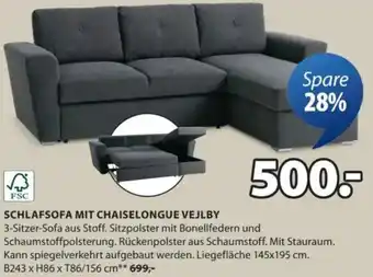 JYSK Schlafsofa mit chaiselongue vejlby Angebot