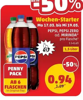 PENNY Pepsi, pepsi zero od. mirinda Angebot