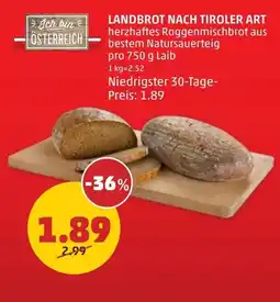 PENNY Landbrot nach tiroler art Angebot