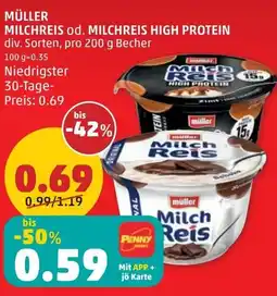 PENNY Milchreis od. milchreis high protein Angebot