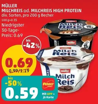 PENNY Milchreis od. milchreis high protein Angebot