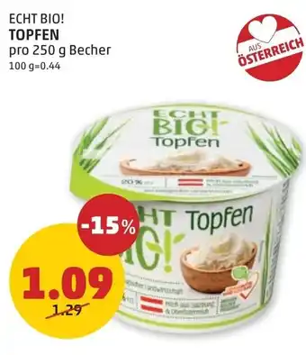 PENNY Echt bio! topfen Angebot